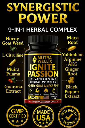 Ignite Passion Herbal Complex – Daily Vitality Support for Men & Women NutraWellix
